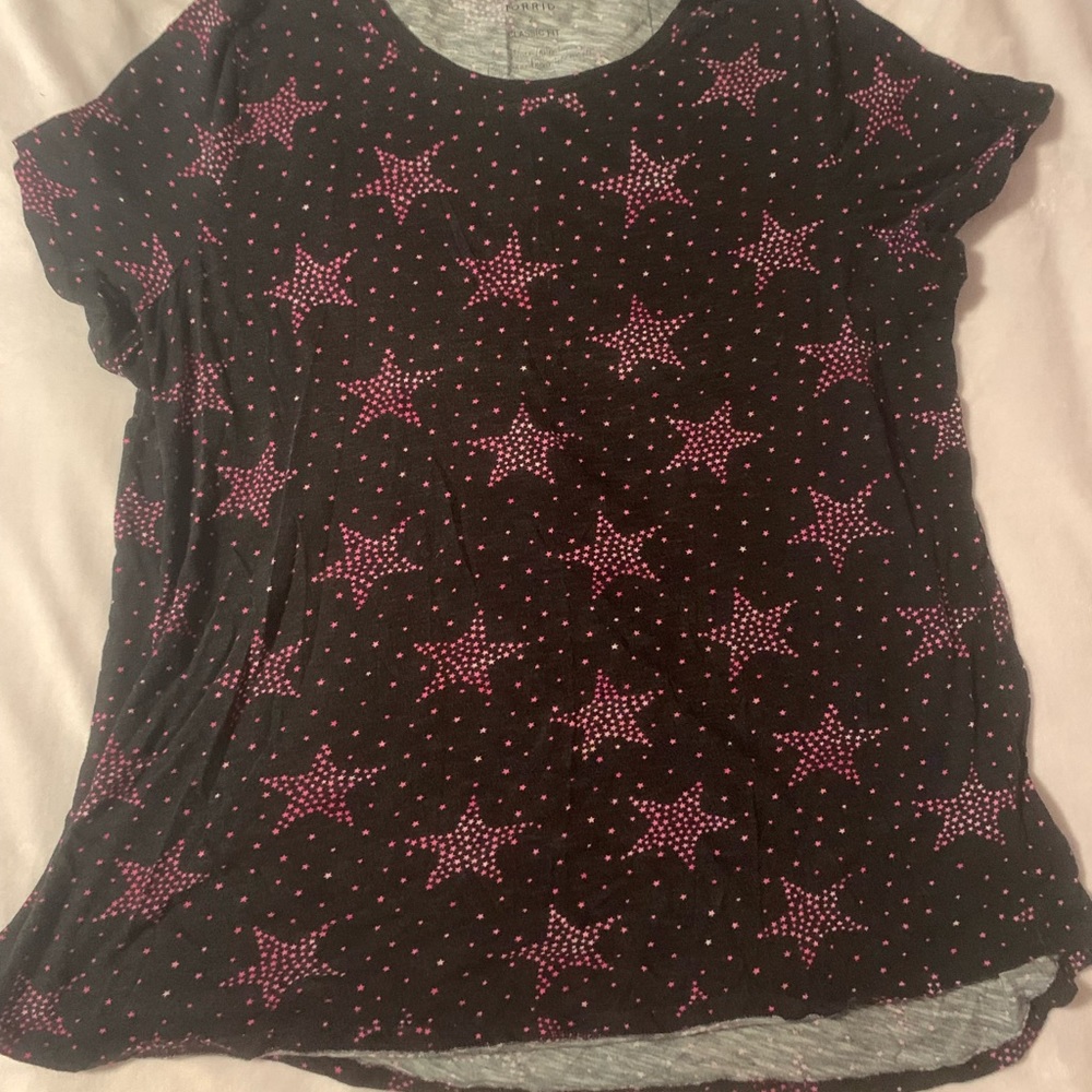 Torrid pink and black star tee